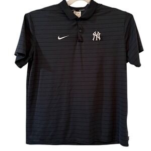 Nike Mens New York Yankees MLB Authentic Collection Striped Polo Shirt Black XL
